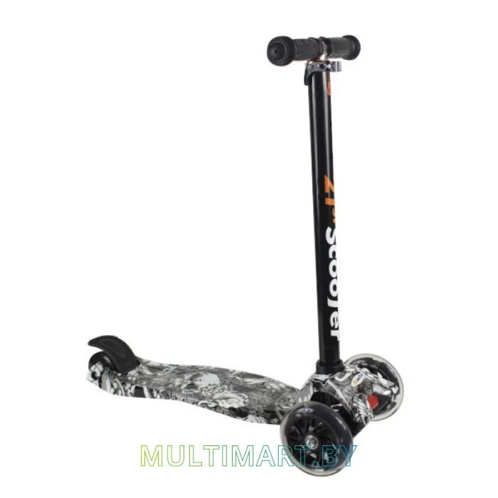 Самокат 21st Scooter Mini K 038Z черный, прозрачные колёса